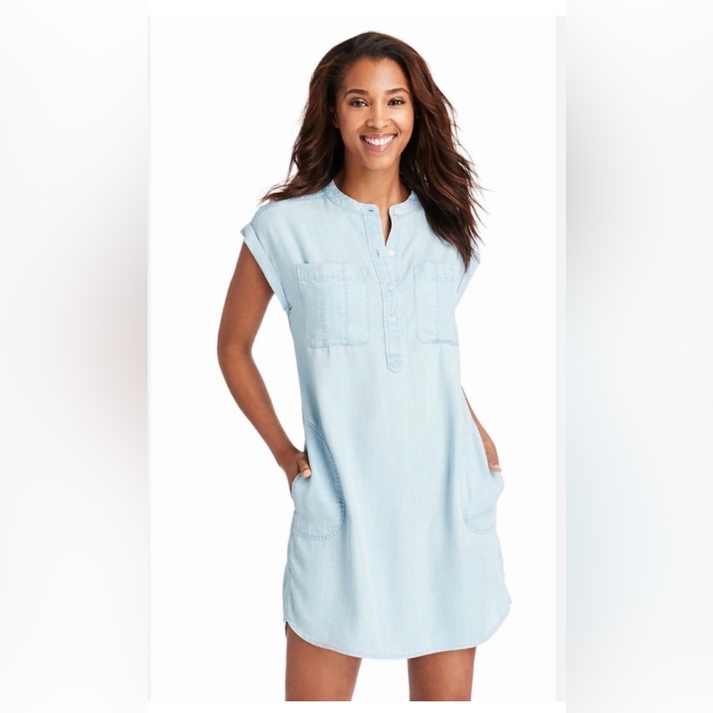Vineyard Vines Chambray Tunic Dress With Pockets